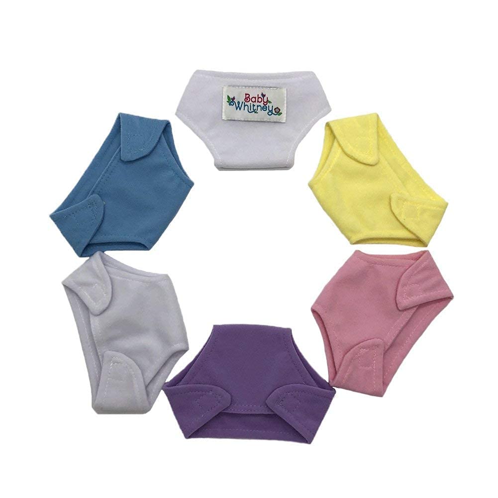 Baby Doll Toy 6 Pack Fabric Diapers, Pastels