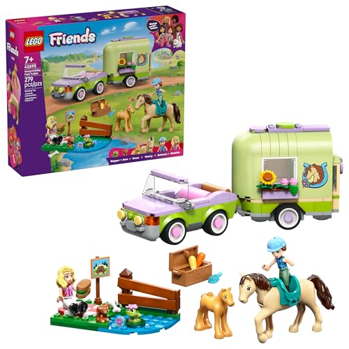 LEGO Friends Horse & Baby Foal Trailer Building Toy for Girls & Boys - Pretend Play Set for Kids, Ages 7+ - W/Autumn & Matilde Minidolls, Toy Animals
