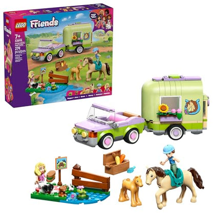 LEGO Friends Horse & Baby Foal Trailer Building Toy for Girls & Boys - Pretend Play Set for Kids, Ages 7+ - W/Autumn & Matilde Minidolls, Toy Animals