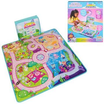 DreamWorks GABBY'S Dollhouse, Gabby Cat Playmat, with 2 Figures, Dollhouse Accessories & Board Game with Dice, Kids Toys for Girls & Boys Ages 3