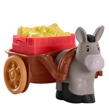 Replacement Parts for Fisher-Price Little People Christmas Manger Scene Nativity Set - HMX70 ~ Gray Donkey Pulling Brown Cart with Basket of Food ~