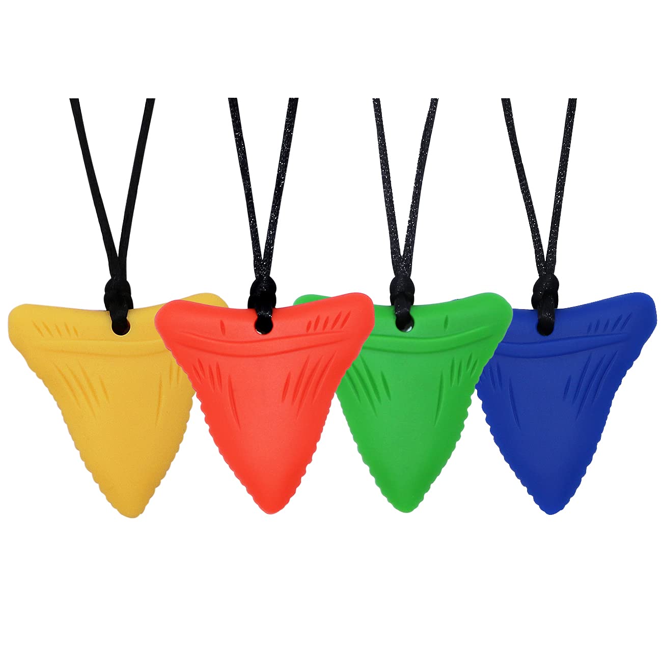 Sensory Chew Necklace for Kids and Adults, Shark Tooth Chew Necklaces for Boys Girls with Autism, ADHD, Fidgeting Needs, Sensory Chew Toys for Kids 4