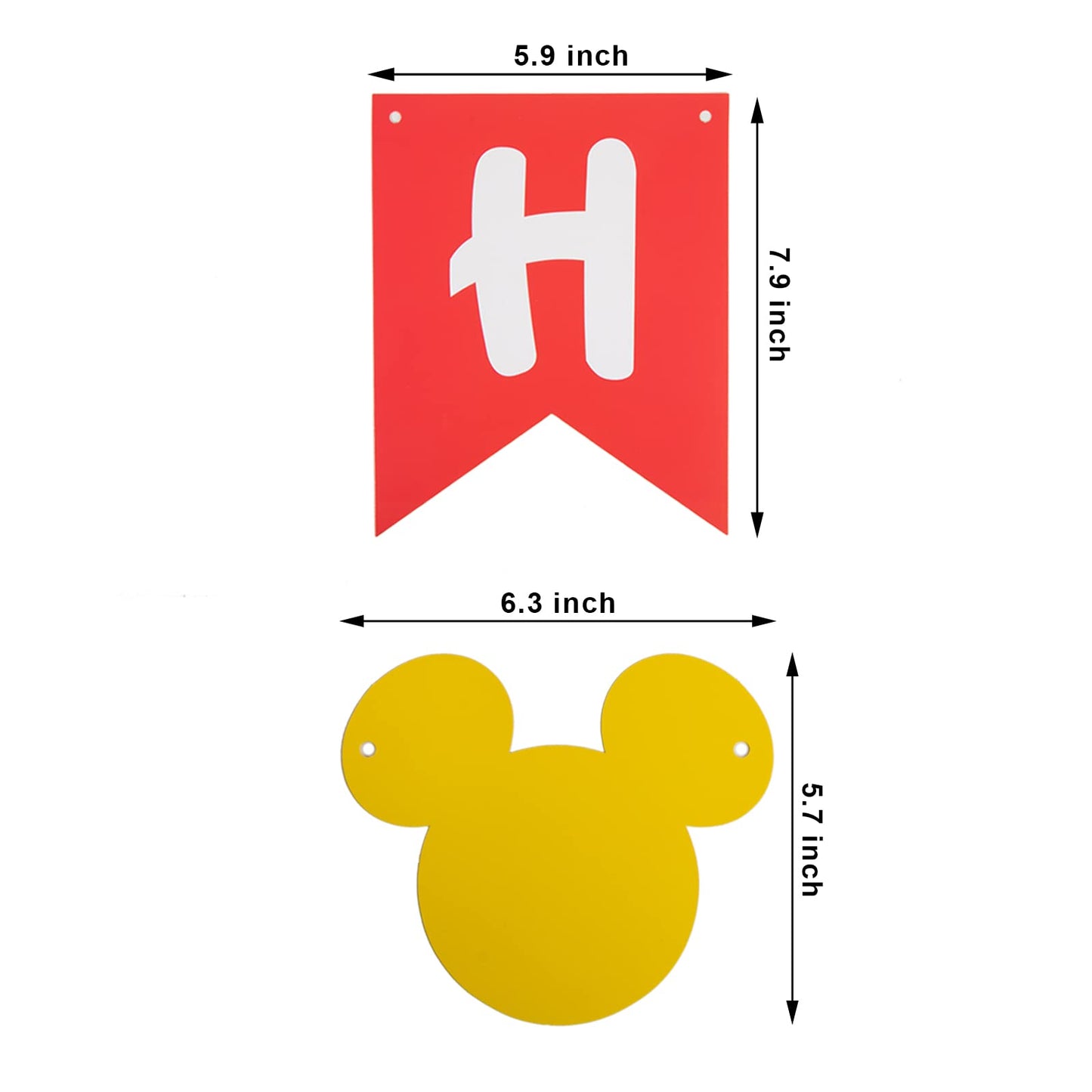 CHuangQi Colorful Happy Birthday Banner with Mouse Style Bunting, Birthday Party Supplies