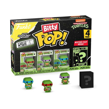 Funko Bitty POP! Teenage Mutant Ninja Turtles (TMNT) - Shredder, 4-Pack - 8-Bit Raphael, 8-Bit Donatello, 8-Bit Leonardo and A Surprise Mystery Mini