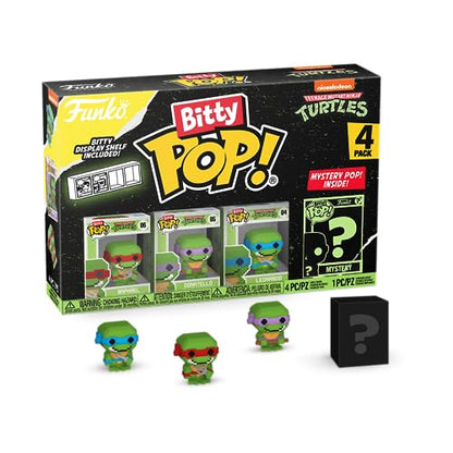 Funko Bitty POP! Teenage Mutant Ninja Turtles (TMNT) - Shredder, 4-Pack - 8-Bit Raphael, 8-Bit Donatello, 8-Bit Leonardo and A Surprise Mystery Mini