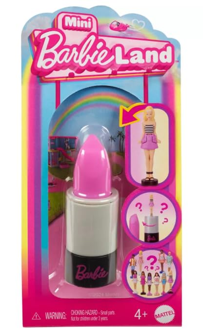 Barbie Mini BarbieLand Fashionistas Dolls, 1.5-inch Dolls in Lipstick Tube, Surprise Reveal (Colors & Styles May Vary) - Pack of 6