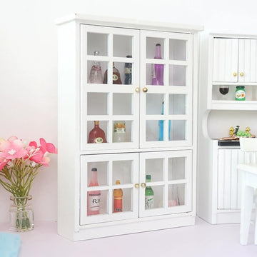 SXFSE Dollhouse Decoration Accessories,1:12 Dollhouse Furniture Miniature Bookshelf Cabinet Living Room Pretend Toy