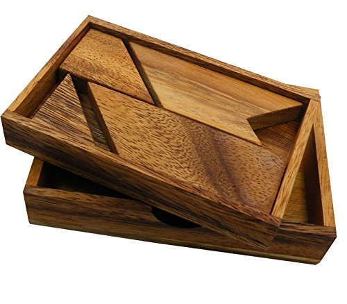 T Letter Puzzle in a Wooden Box - Brain Teaser Puzzle, Build the T Letter