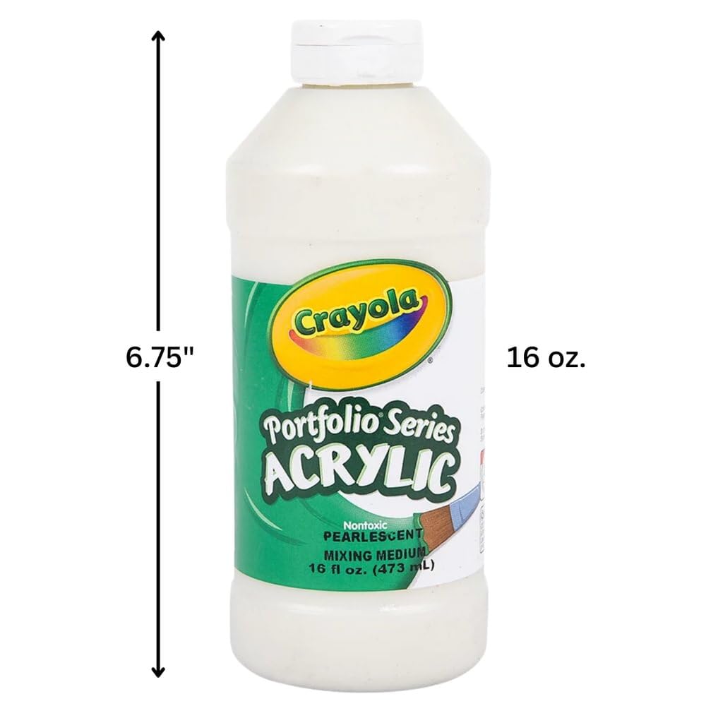 Crayola Portfolio Series 16-Ounce Acrylic Paint, Pearlescent Mixing Medium, Pint