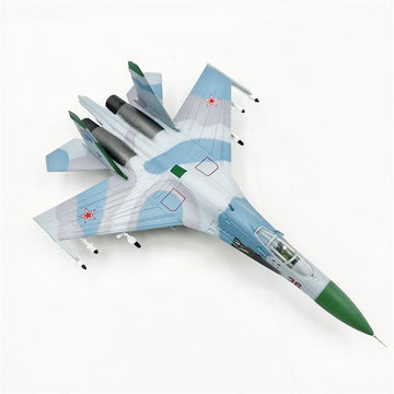 LATUROP 1/100 Scale Russia Fighter Jet Su-27 Model, Alloy Simulation Airplane, Metal Diecast Military Aircraft, 1987 Barents Sea Scalpel, Military