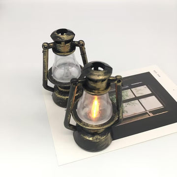 1pc Bronze Color Miniature Lamps for Dollhouse, Doll House Retro Oil Lantern Dollhouse Accessories Scene Ornaments Dollhouse Miniature Scene Model