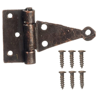 Melody Jane Dolls Houses Dollhouse Miniature T-Hinges in Bronze Finish with 24 Nails
