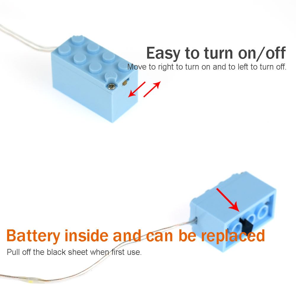 Pamvava Lights Cable LED Lighting Kit Building Blocks Set, Light Up Bricks Accessories DIY Decoration Toys, Compatible with Major Brands