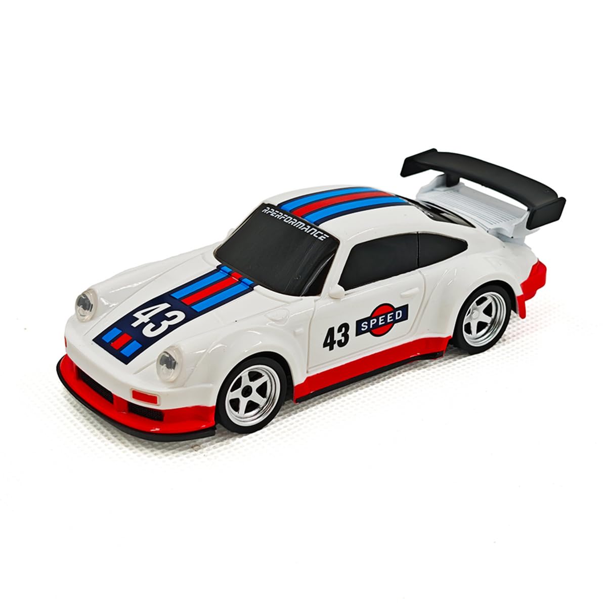 BrickCraftWorks 1/43 Mini 4WD RC Drift Gyro Car, 2.4G Full-Proportional Mini Electric RC Racing Car Model with LED Lights,15 KM/H High Speed Sports