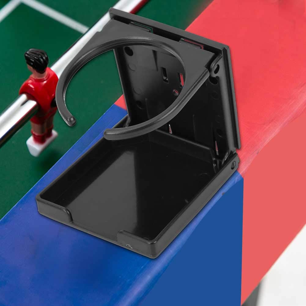 VGEBY Foosball Table Cup Holder, Folding Cup Drink Holder External Cup Rack for Foosball Game Table Black
