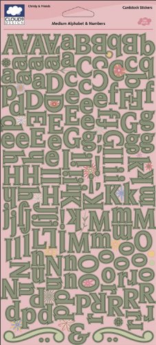 FISKARS Cloud 9 Christy and Friends 5-7/8 Inch by 13 Inch Cardstock Stickers, Medium Alpha/Number 2 Sheets/Package
