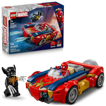 LEGO Marvel Spider-Man Car vs. Venomized Wolverine Building Toy for Boys & Girls - Super Hero & Villain Playset W/2 Marvel Minifigures - Gift Idea