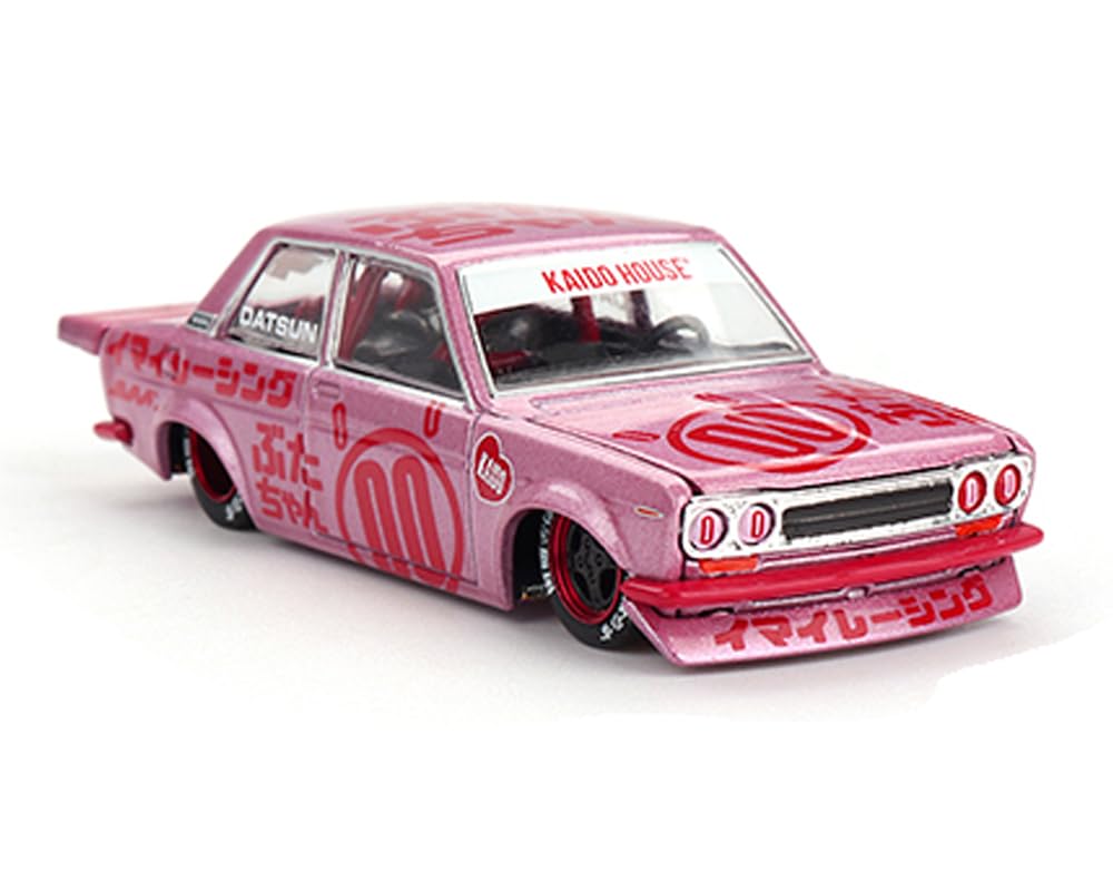 MINI GT 510 Pro Street #00 "Buta V1 Pink Metallic with Red Graphics (Designed by Jun Imai) Kaido House Special 1/64 Diecast Model Car KHMG161