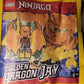 LEGO Ninjago Crystalized Golden Dragon Combo Set: Cole Jay Zane and Kai Minifigures with Weapons, Blue