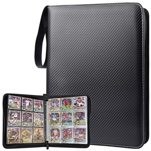 ULLTOON Portable 9-Pocket Trading Card Binder, Holds 1080 Cards with 60 Removable Double-Sided Sleeves, Baseball Card Binder Card Storage Organizer