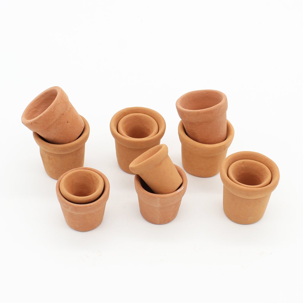 Harilla 24 Pieces 1/12 Dollhouse Miniature Ceramic Flower Pots Flower Pots for