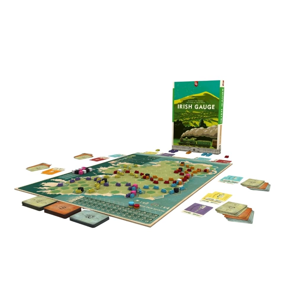 Capstone Games Irish Gauge Strategy Board Game for Ages 15+ | Economic Railroad Investment with Auction Bidding and Shareholding, Route Expansion