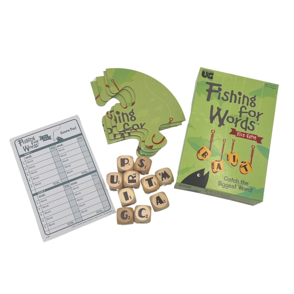 Fishing for Words Word Dice Game, Family Word Game, Ages 8+