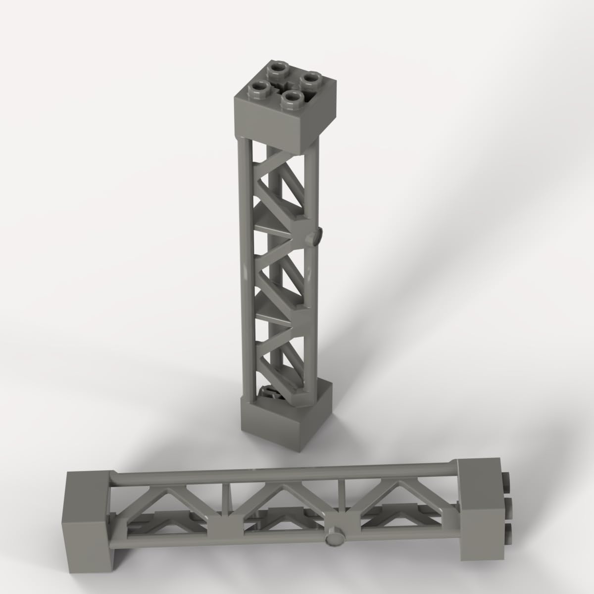 Classic Bulk Support Beam, 50 Pieces Dark Gray Support 2x2x10 Girder Triangular Vertical, Compatible with Lego Parts and Pieces Support Beam(Color