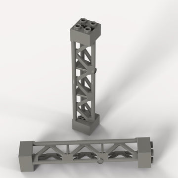 Classic Bulk Support Beam, 50 Pieces Dark Gray Support 2x2x10 Girder Triangular Vertical, Compatible with Lego Parts and Pieces Support Beam(Color
