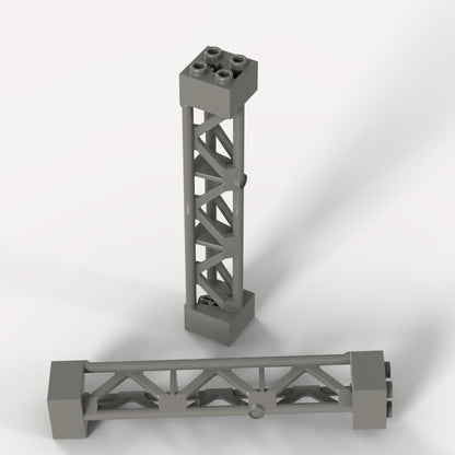 Classic Bulk Support Beam, 50 Pieces Dark Gray Support 2x2x10 Girder Triangular Vertical, Compatible with Lego Parts and Pieces Support Beam(Color