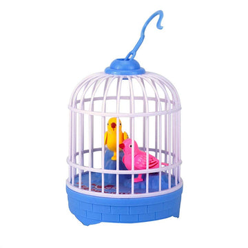 Forart Singing and Chirping Bird in Cage - Realistic Sounds and Movements - Sound Activated Chirp Toy - Electronic Simulation Bird Cage