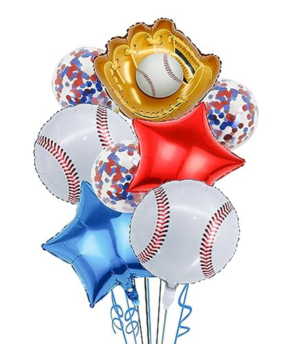 Baseball Party Balloons, Baseball Foil Mylar Balloons for Baby Shower Party Decor Baseball Glove Jumbo Balloons Baseball Bat Balloons for Birthday