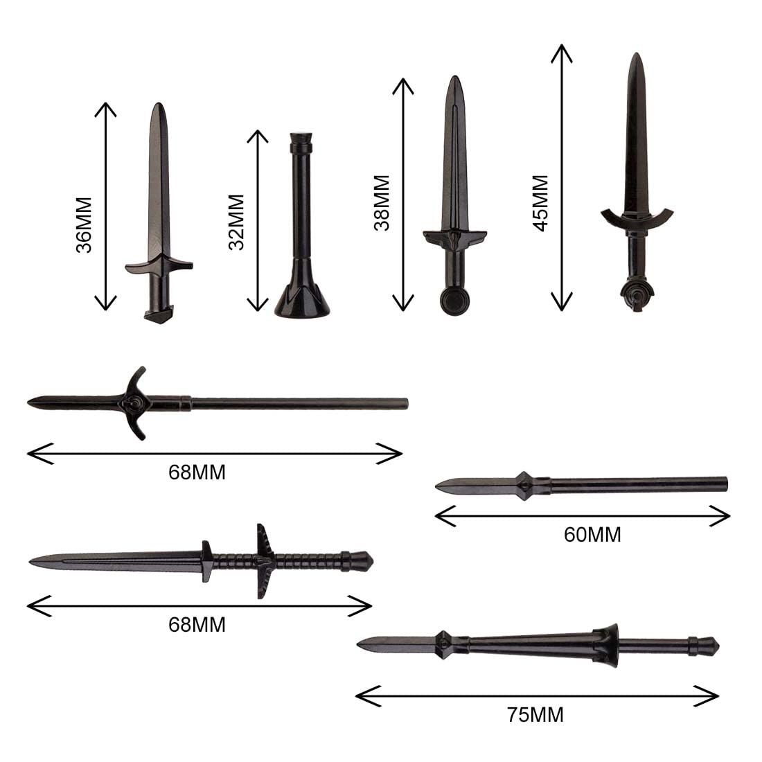 TopBrixx Custom Minifigures Weapon Set, 25 Pcs Custom Weapon Set for Soldier, Figure Weapon Compatible with Lego