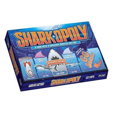 Late for The Sky Sharkopoly Board Game, Family Property Trading Game for 2-6 Players, Ages 8+, Ocean Theme with Shark Tokens, Fun Party Gift for Kids