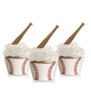 Baseball Cupcake Wrappers+Baseball Bat Cupcake Toppers,Baseball Party Decorations-24PCS