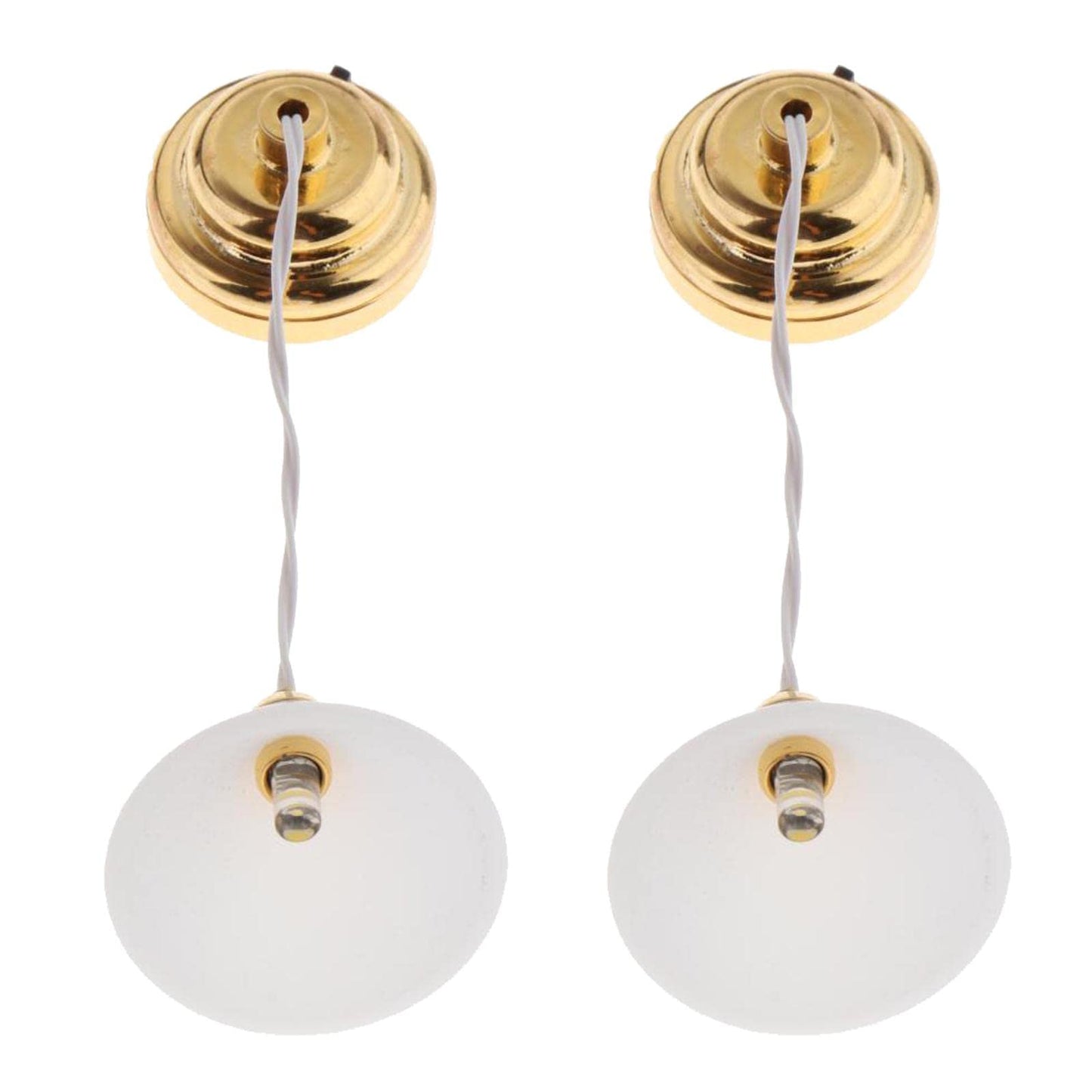 Amagogo 2X 1/12 Dollhouse Miniature Fruniture Mini Ceiling Lamp Tiny Battery Operated Bedroom Living Room Decoration Accessories