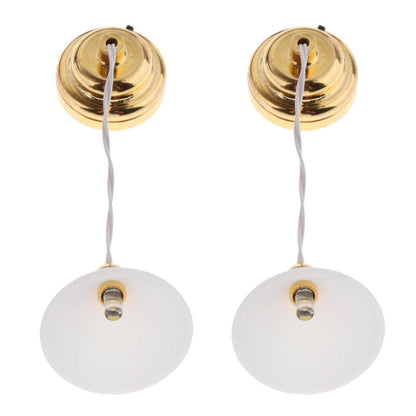 Amagogo 2X 1/12 Dollhouse Miniature Fruniture Mini Ceiling Lamp Tiny Battery Operated Bedroom Living Room Decoration Accessories