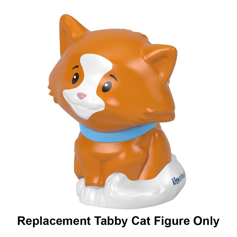 Fisher-Price Replacement Part Little People Family Playset - HBW72 ~ Replacement Orange Tabby Cat Figure ~ Wearing Blue Collar ~ Works Great with