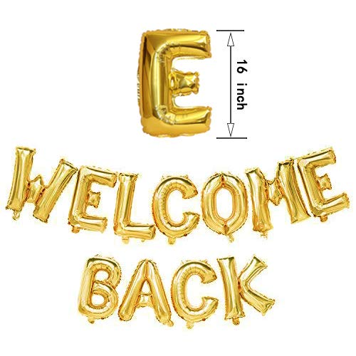 Welcome Back Balloons Gold Welcome Back Banner Back to School Party Supplies with Flower Balloons Star Banners First Day of School Classroom, Wedding