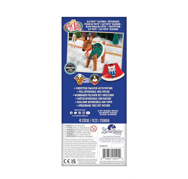 The Elf on the Shelf Elf Pets Reindeer Plush & Claus Couture Pet Sweater Accessory Multi-Item Gift Set - Includes Story Book, Offiicial Adoption