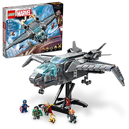 LEGO Marvel The Avengers Quinjet 76248, Spaceship Building Toy Set with Thor, Iron Man, Black Widow, Loki and Captain America Minifigures, Infinity