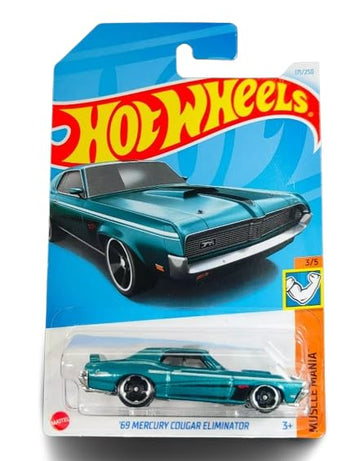 Hot Wheels 69 Mercury Cougar Eliminator (Teal), Muscle Mania 3/5