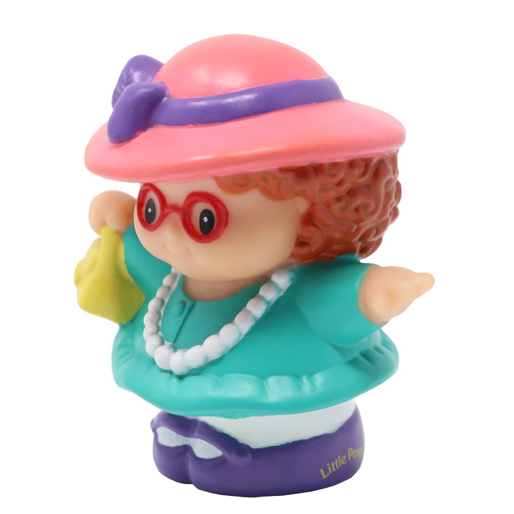 Fisher-Price Replacement Part for Collectible Little People Tea Party Dollhouse Playset B3004 - Replacement Maggie Figure Dressed in Green Dress