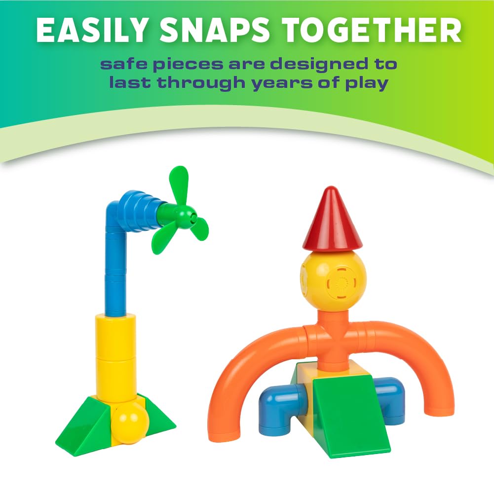 POPULAR PLAYTHINGS Mag Builder Building Set, Magnetic Connecting Toy for Kids Imagination and Creative Play, Crazy Shapes Gift for Children - 20 Piece