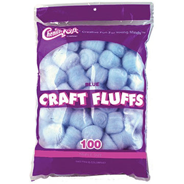 Creativity Street FLUFF4OZ-6401 Craft Fluffs (100 Pack), 4 oz, Blue