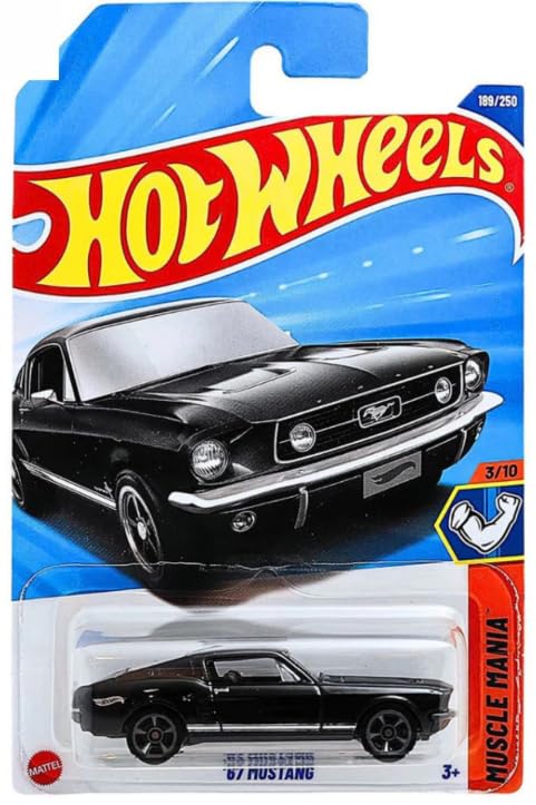 Hot Wheels '67 Mustang [Black], Muscle Mania 3/10, 189/250, 1:64 Scale Diecast Vehicle