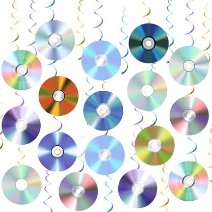 Y2k Party Decorations: 24PCS 90s 2000s CD Hanging Swirls Y2k Birthday Decorations CD Music Retro Theme Ceiling Streamers for 90s 2000s Decor