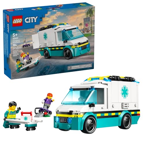 LEGO City Emergency Ambulance Toy - Building Sensory Toy for Kids, Boys and Girls, Ages 5+ - Educational, Learning Gift Idea for Birthdays