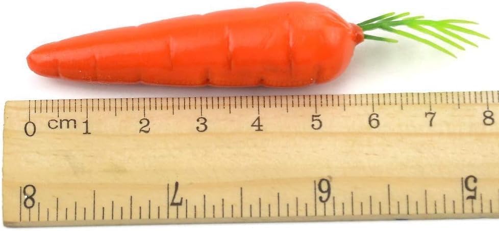 Essivox 10Pcs Miniature Artificial Carrot Decorations, Vegetable Models for Kitchen, Easter Party Supplies