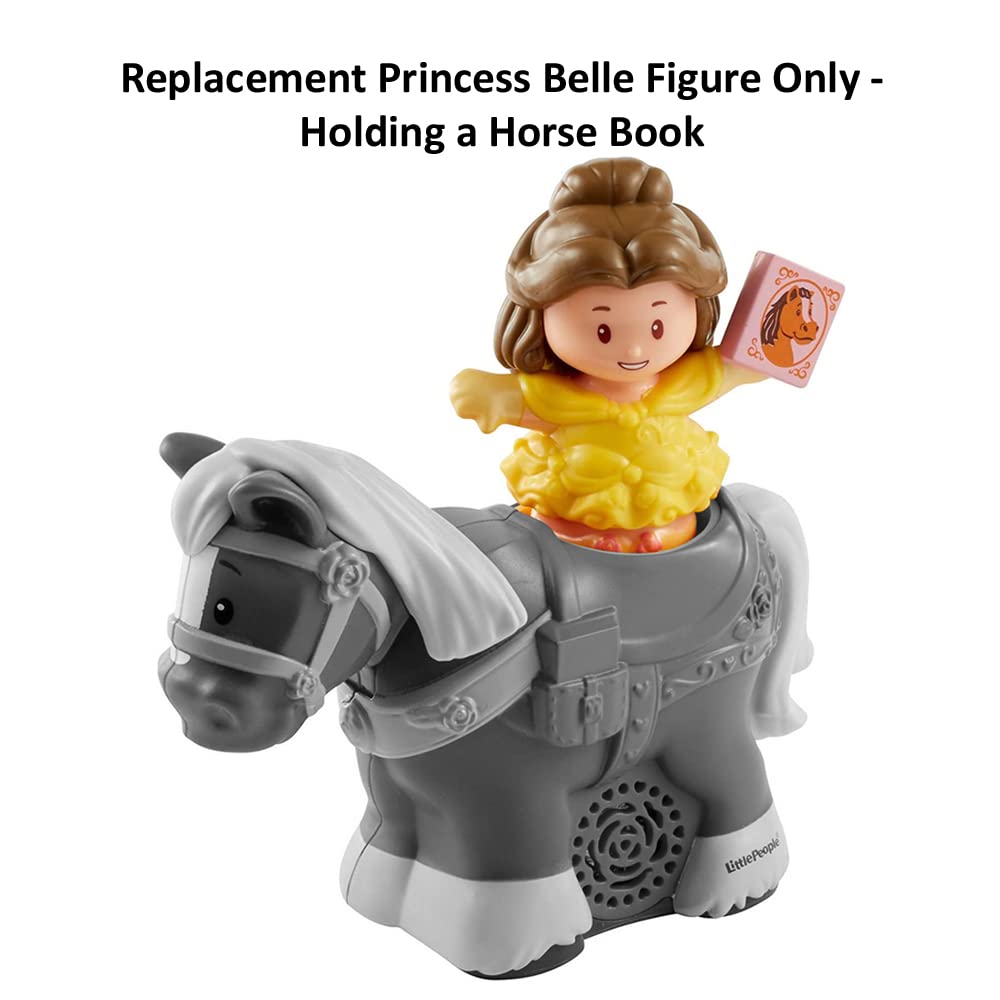 Replacement Part for Fisher-Price Little People Princess Belle and Philippe Playset - GNG89 ~ Replacement Princess Belle Figure ~ Holding a Horse Book